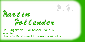 martin hollender business card
